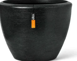 Capi kunststof bloempot Ball graniet 48x35cm zwart