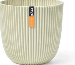 Capi 'made with' groove bol bloempot 21.5x20 cm zaagsel beige