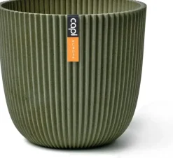 Capi 'made with' groove bol bloempot 21.5x20 cm grasgroen