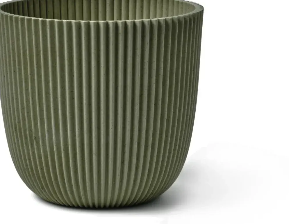 Capi 'made with' groove bol bloempot 28x27 cm grasgroen