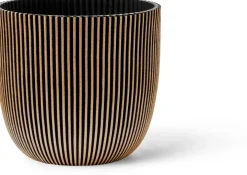 Capi 'made with' groove bol bloempot 29x27 cm zwart goud