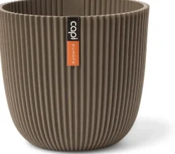 Capi 'made with' groove bol bloempot 17x15 cm warme taupe
