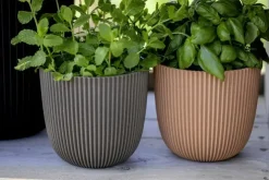 Capi 'made with' groove bol bloempot 13x12 cm warme taupe