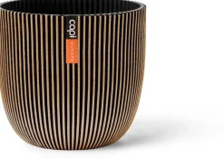 Capi 'made with' groove bol bloempot 17x15 cm zwart goud