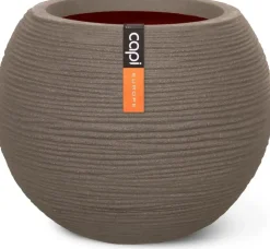 Capi nature bol rib nl kunststof bloempot 62x48 cm warme taupe