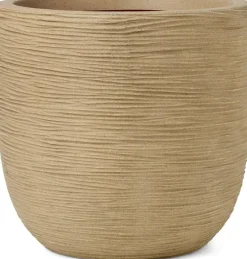 Capi nature bol rib nl kunststof bloempot 35x34 cm beige