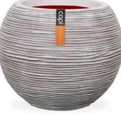 Capi nature bol rib nl kunststof vaas 62x48 cm ivoor