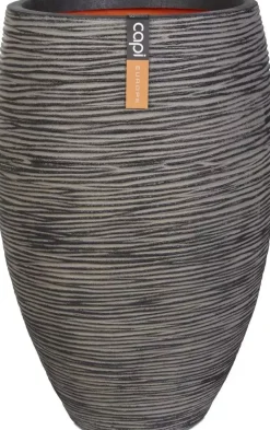 Capi nature elegant deluxe rib nl kunststof vaas 56x85 cm antraciet
