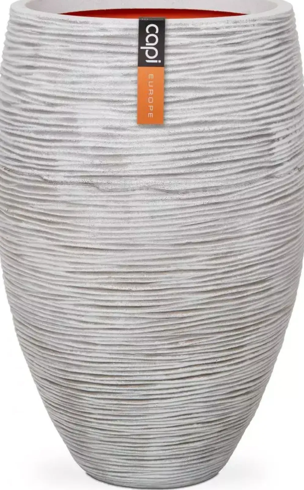 Capi nature elegant deluxe rib nl kunststof vaas 56x85 cm ivoor
