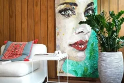 Capi nature elegant deluxe rib nl kunststof vaas 50x72 cm ivoor