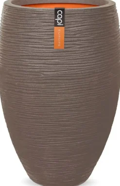 Capi nature elegant deluxe rib nl kunststof bloempot 56x85 cm warme taupe