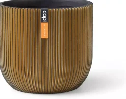 Capi nature groove indoor bol bloempot 10x9 cm zwart goud