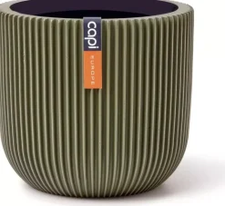 Capi nature groove indoor bol bloempot 9x8 cm groen
