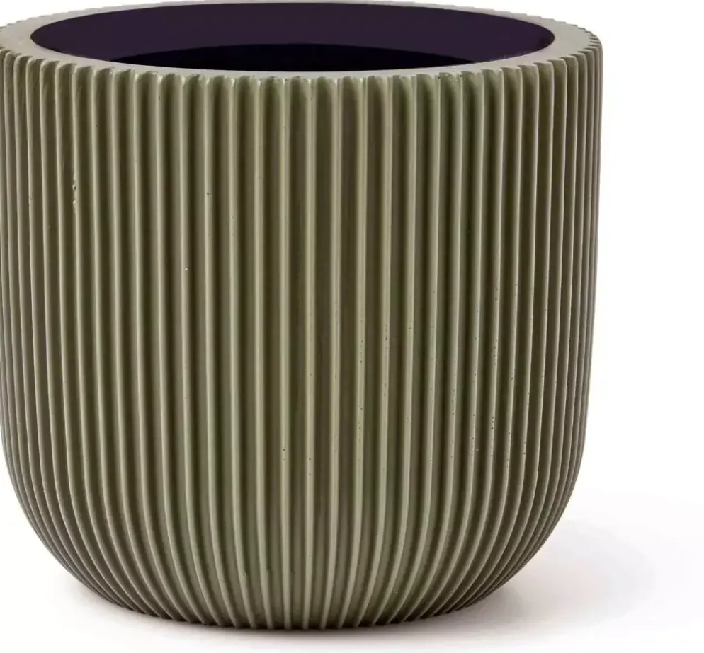 Capi nature groove indoor pot 14x13 cm groen