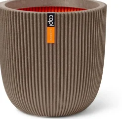 Capi nature groove nl bol bloempot 43x41 cm warme taupe