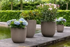 Capi nature groove nl bol bloempot 43x41 cm warme taupe