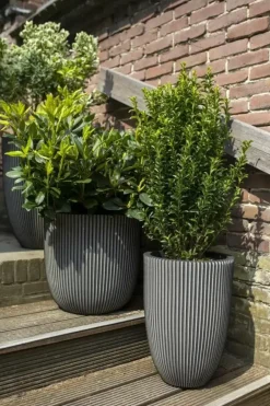 Capi nature groove nl bol bloempot 43x41 cm antraciet