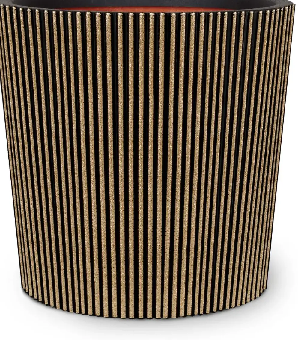 Capi nature groove nl conisch vaas 45x41 cm zwart goud
