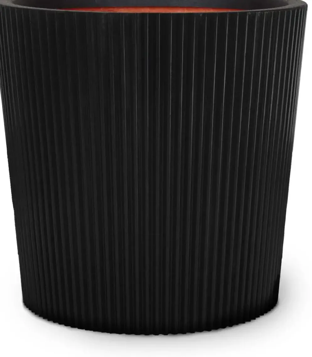 Capi nature groove nl conisch vaas 45x41 cm zwart