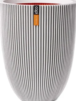 Capi nature groove nl elegant laag vaas 46x58 cm ivoor