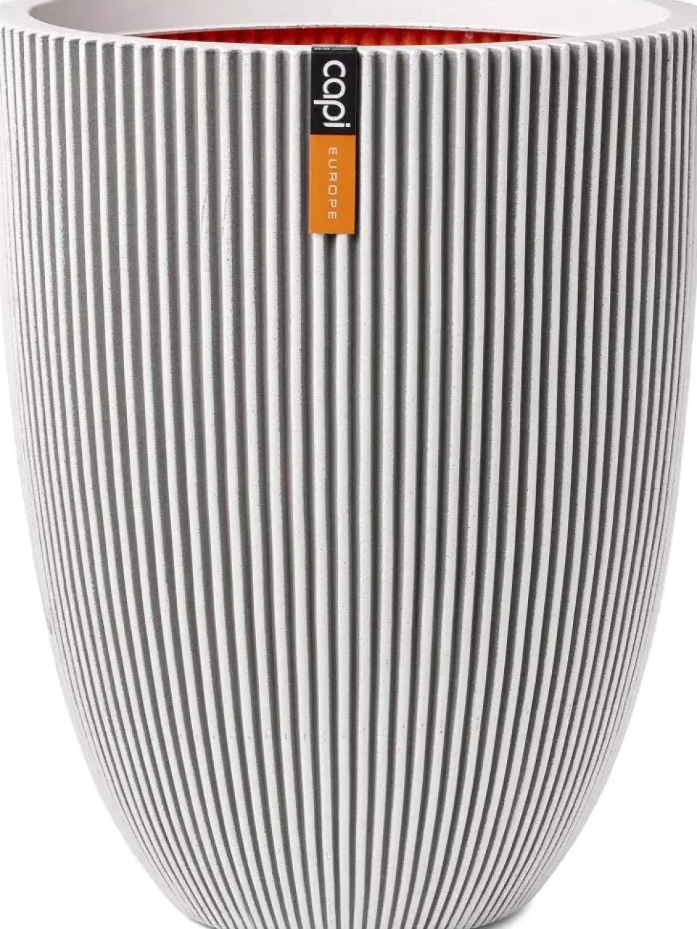 Capi nature groove nl elegant laag vaas 46x58 cm ivoor