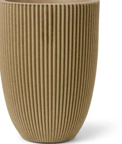 Capi nature groove nl elegant laag vaas 46x58 cm beige