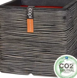 Capi nature rib nl kunststof plantenbak 40x40x40 cm antraciet