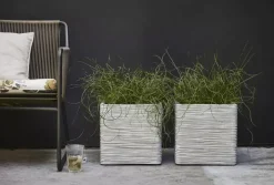Capi nature rib nl kunststof plantenbak 40x40x40 cm ivoor