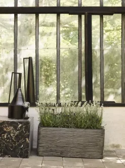 Capi nature rib nl kunststof plantenbak 73x39x32 cm antraciet
