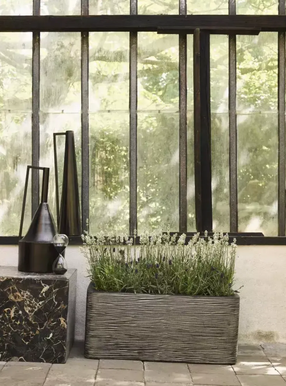 Capi nature rib nl kunststof plantenbak 73x39x32 cm antraciet