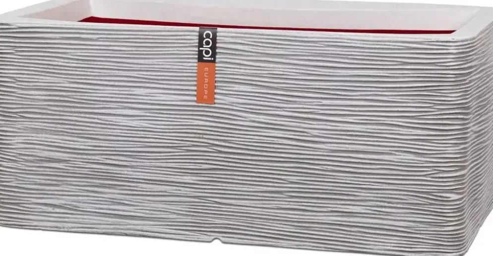 Capi nature rib nl kunststof plantenbak 73x39x32 cm ivoor