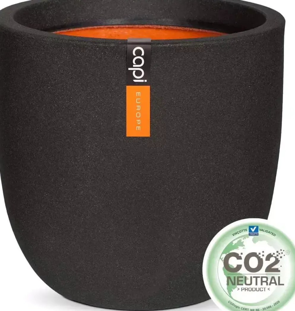 Capi urban smooth nl bloempot egg 35x34 cm zwart