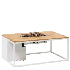 Cosi Fires vuurtafel cosiloft 120 lounge table white/teak