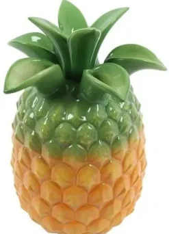 Countryfield vaas keramiek ananas 18x27.5cm geel, groen