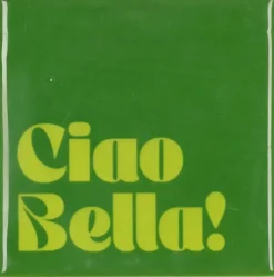 Daan Kromhout Design tegeltje keramiek ciao bella! 10x10cm green