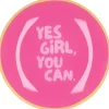 Daan Kromhout Design tegeltje glas yes girl, you can 18x18cm