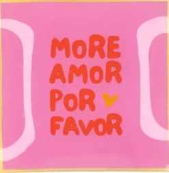 Daan Kromhout Design tegeltje glas more amor for favor 18x18cm