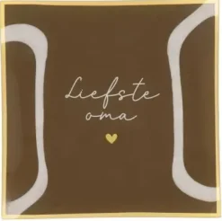 Daan Kromhout Design tegeltje glas liefste oma 18x18cm