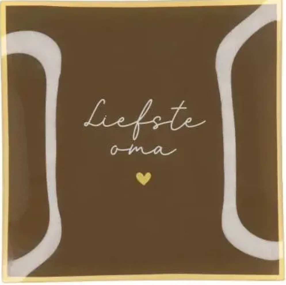 Daan Kromhout Design tegeltje glas liefste oma 18x18cm