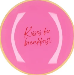 Daan Kromhout Design tegeltje glas kisses for breakfast 18x18cm