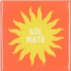 Daan Kromhout Design tegeltje sol mate 10x10cm yellow