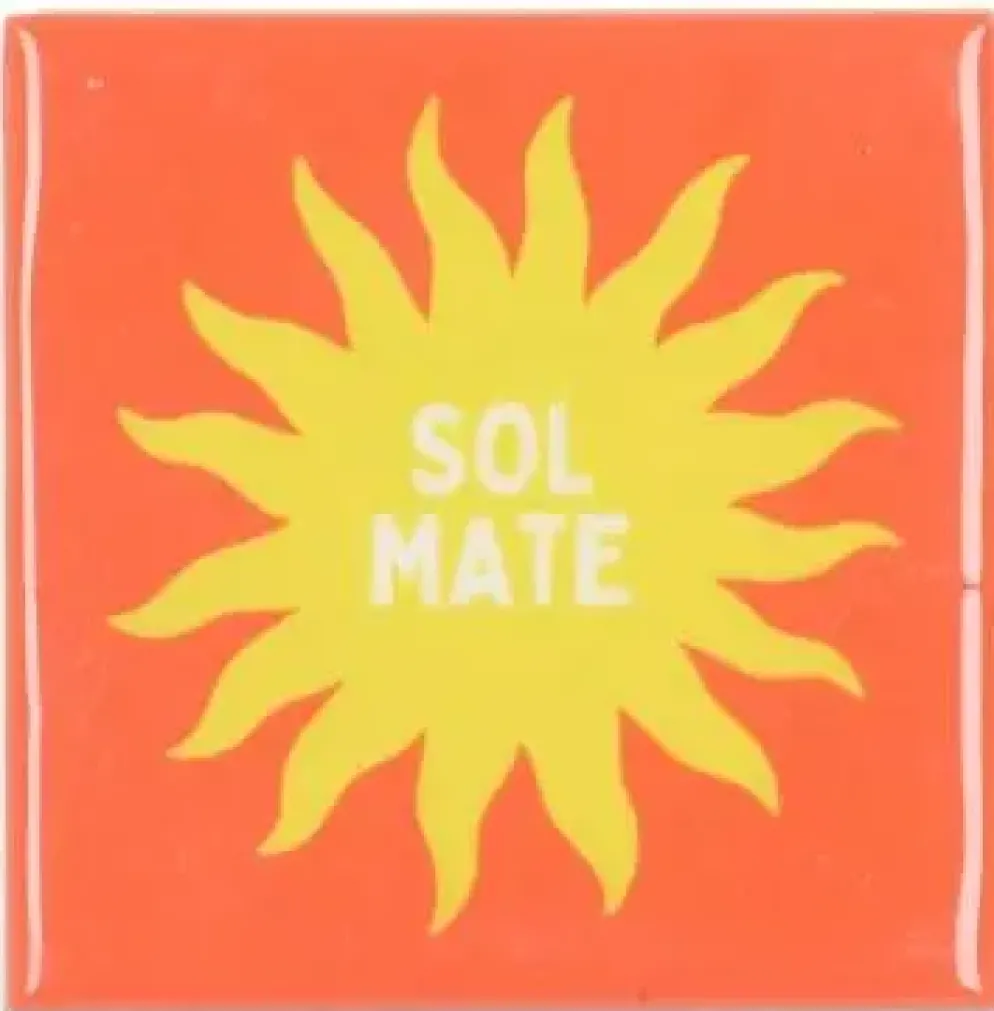 Daan Kromhout Design tegeltje sol mate 10x10cm yellow