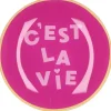 Daan Kromhout Design tegeltje glas cést la vie 18x18cm