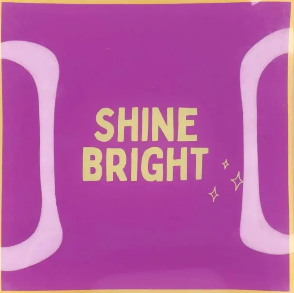 Daan Kromhout Design tegeltje glas shine bright 18x18cm