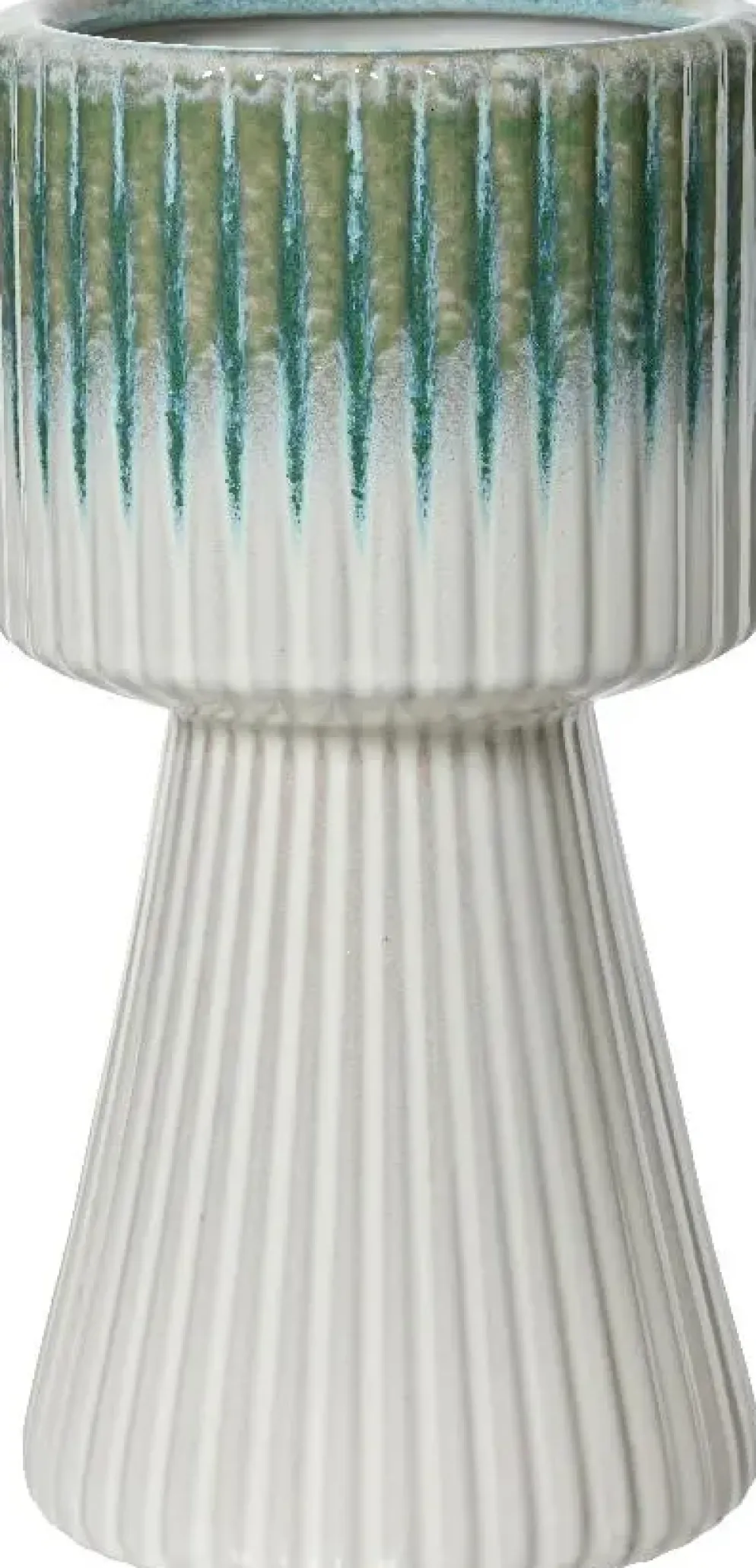Decoris bloempot rond keramiek 15x29cm wit