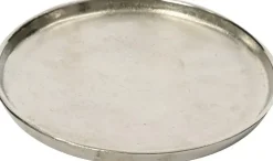 Decoris decoratiebord aluminium rond 43x2cm zilver