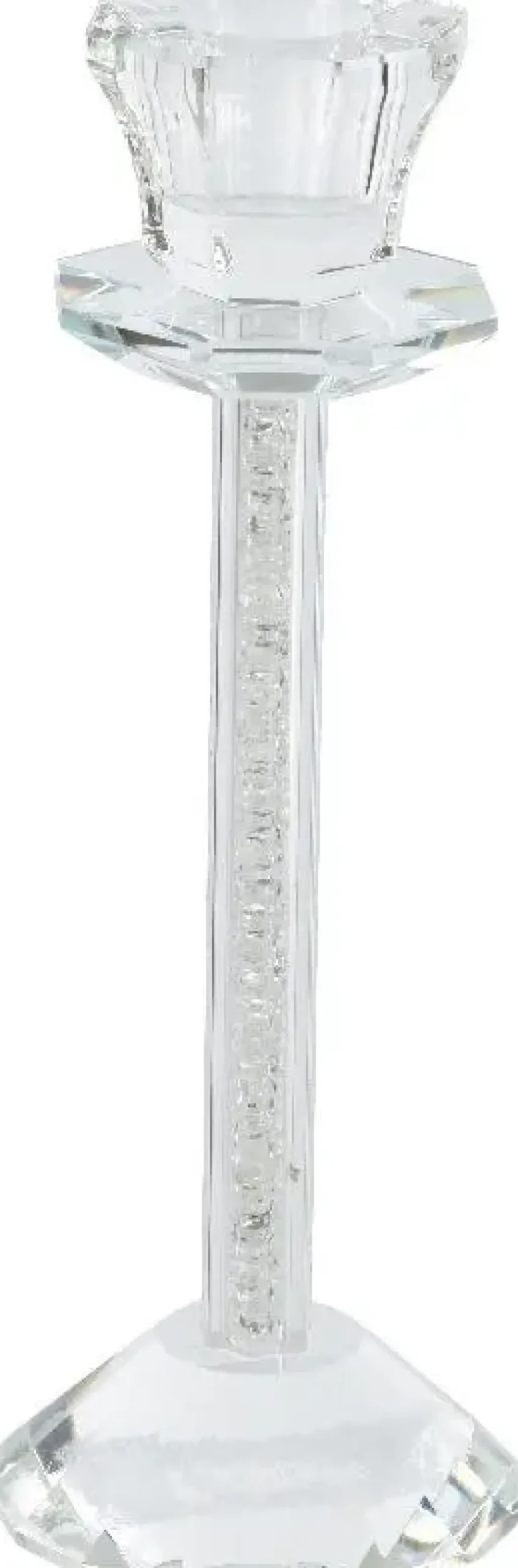 Decoris kandelaar glas deco 7x19.5cm transparant