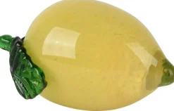 Decoris ornament glas citroen 10.5x5.5x5.5cm geel