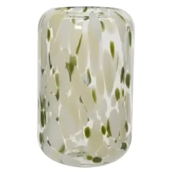 Decoris vaas glas lea 15.5x32cm crème