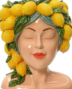 Decoris vaas polyresin citrus 19.5x17x23cm multi
